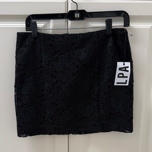 LPA Floral Lace Black Mini Skirt